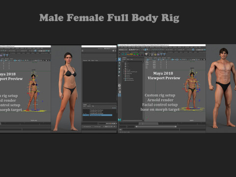 Male Female Base Rig Modelo 3D