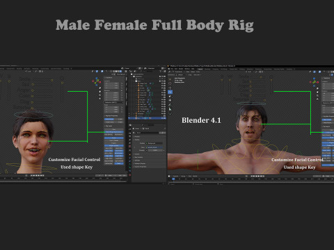 Male Female Base Rig Modelo 3D
