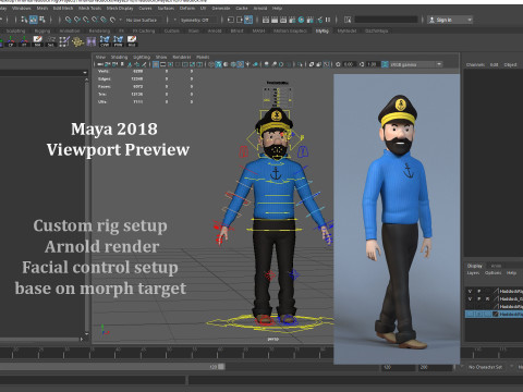 Tintin Haddock Rig Model 3D
