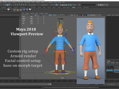 Tintin Haddock Rig Model 3D