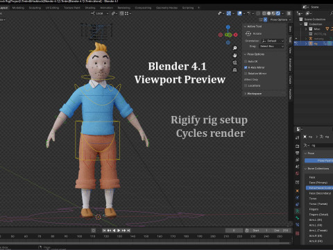 Tintin Haddock Rig Model 3D