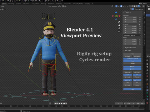 Tintin Haddock Rig Model 3D