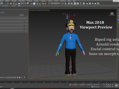 Tintin Haddock Rig Model 3D