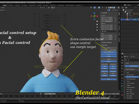 Tintin Haddock Rig 3D Model