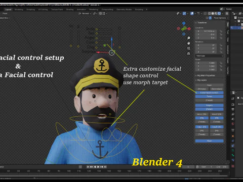 Tintin Haddock Rig 3D Model