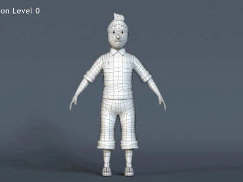 Tintin Haddock Rig 3D Model