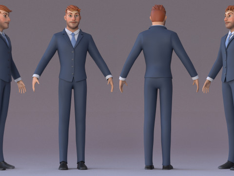 Andy Cartoon Guy Rig 3D मॉडल