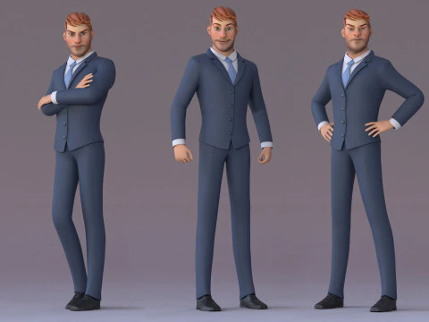 Andy Cartoon Guy Rig 3D Model