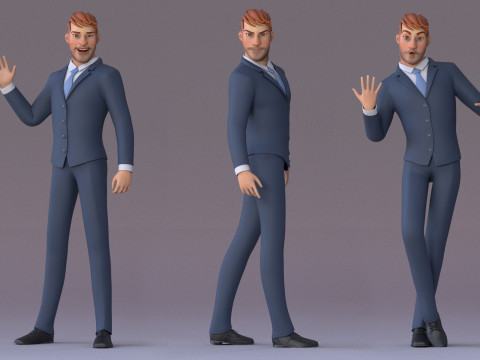 Andy Cartoon Guy Rig 3D मॉडल