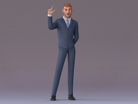 Andy Cartoon Guy Rig 3D मॉडल
