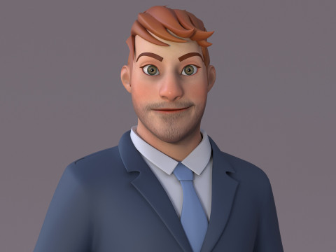Andy Cartoon Guy Rig 3D मॉडल