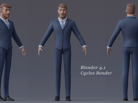 Andy Cartoon Guy Rig 3D मॉडल