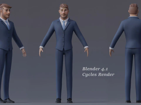 Andy Cartoon Guy Rig 3D Model