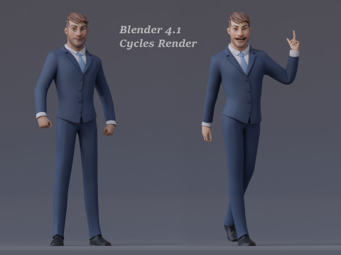 Andy Cartoon Guy Rig 3D मॉडल