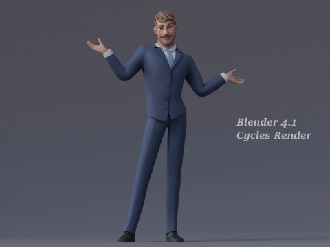 Andy Cartoon Guy Rig 3D मॉडल