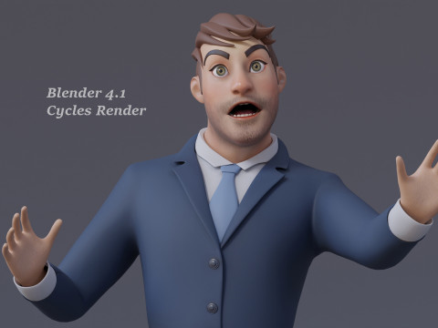 Andy Cartoon Guy Rig 3D मॉडल