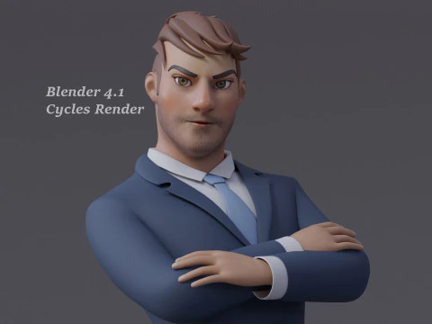 Andy Cartoon Guy Rig 3D Model