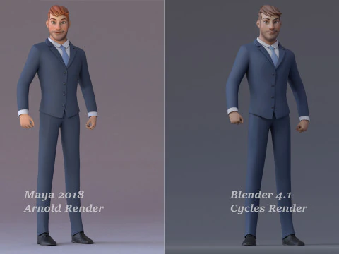 Andy Cartoon Guy Rig 3D Model