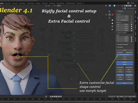 Andy Cartoon Guy Rig 3D Model