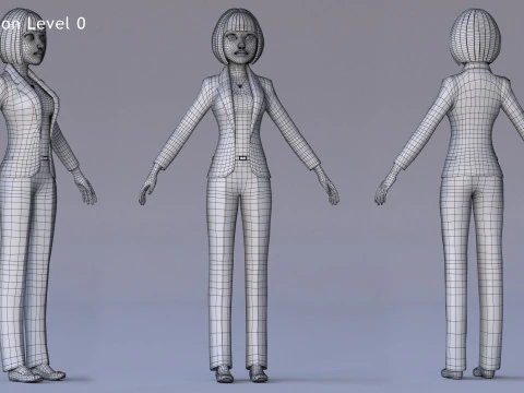 Anna Cartoon Girl Rig 3D Model