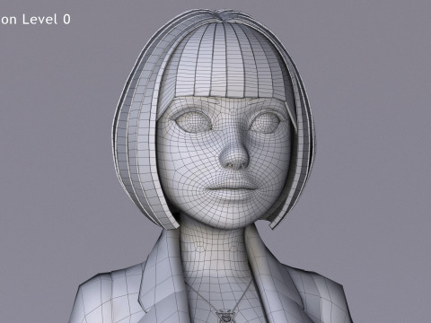 Anna Cartoon Girl Rig Modello 3D