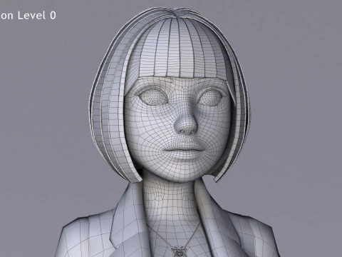 Anna Cartoon Girl Rig 3D Model