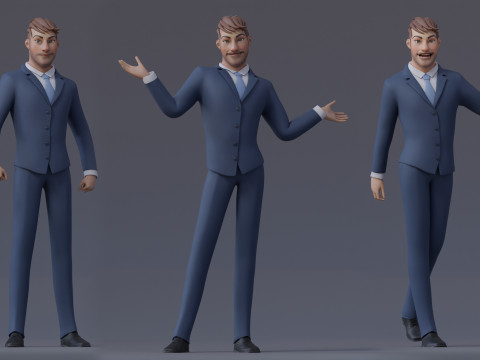 Anna and Andy Cartoon Rig Modèle 3D