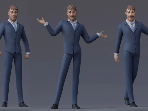 Anna and Andy Cartoon Rig 3D Model