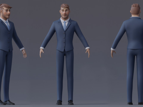 Anna and Andy Cartoon Rig Modèle 3D