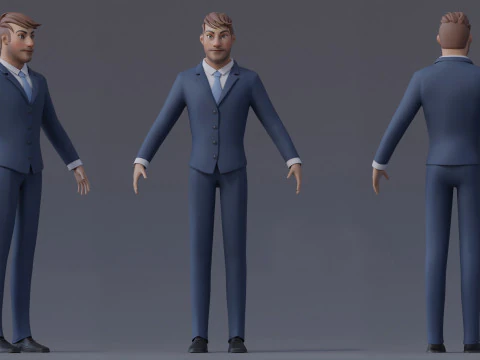 Anna and Andy Cartoon Rig 3D Model