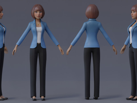 Anna and Andy Cartoon Rig Modèle 3D