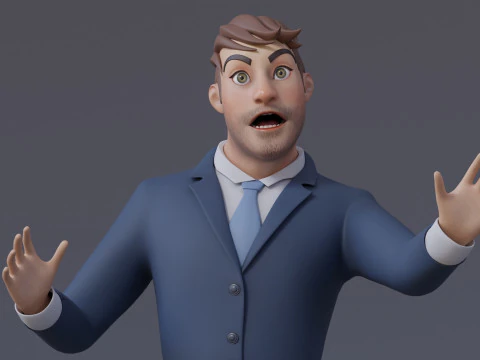 Anna and Andy Cartoon Rig 3D Model