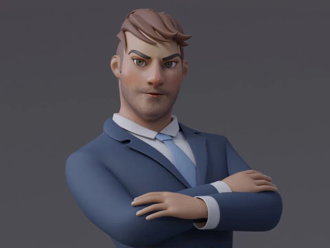 Anna and Andy Cartoon Rig 3D Model