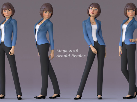 Anna and Andy Cartoon Rig Modèle 3D
