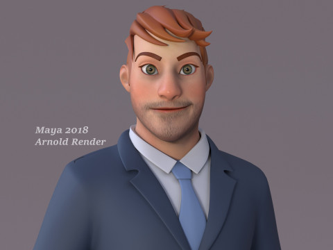 Anna and Andy Cartoon Rig Modèle 3D