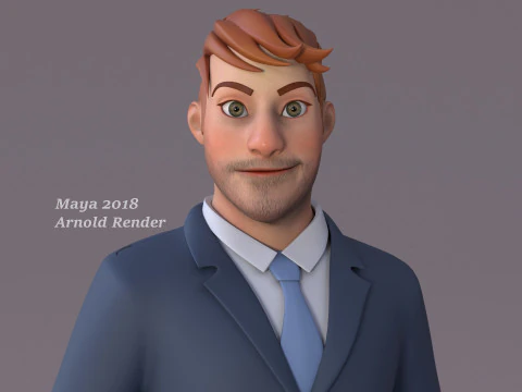 Anna and Andy Cartoon Rig 3D Model