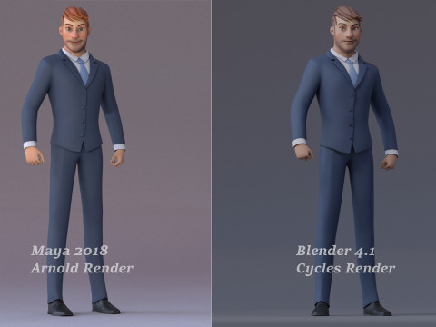 Anna and Andy Cartoon Rig Modèle 3D