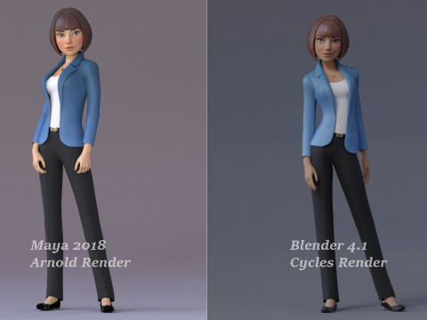 Anna and Andy Cartoon Rig Modèle 3D