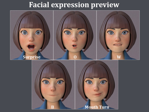 Anna and Andy Cartoon Rig Modèle 3D