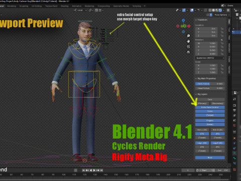 Anna and Andy Cartoon Rig Modèle 3D