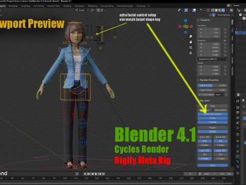 Anna and Andy Cartoon Rig Modèle 3D