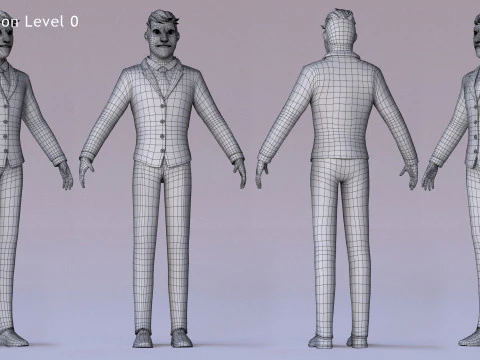 Anna and Andy Cartoon Rig 3D Model