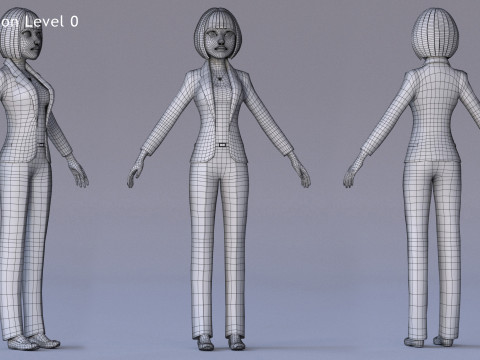 Anna and Andy Cartoon Rig Modèle 3D