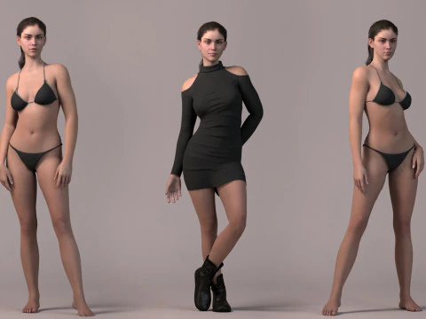 Base with outfit Rig 3D Model