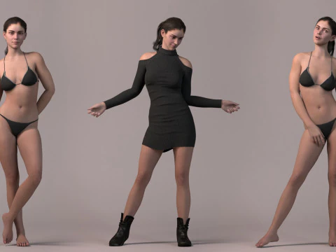 Base with outfit Rig 3D Model