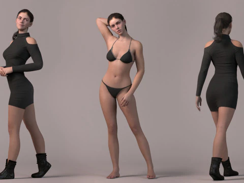 Base with outfit Rig 3D Model