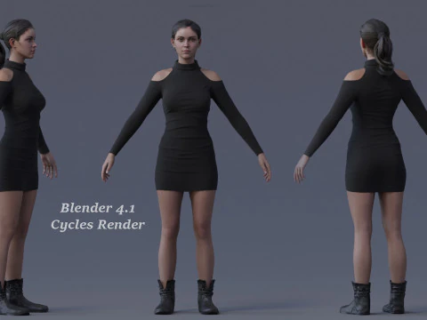 Base with outfit Rig 3D Model