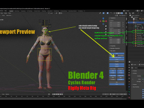 Base with outfit Rig 3D Model