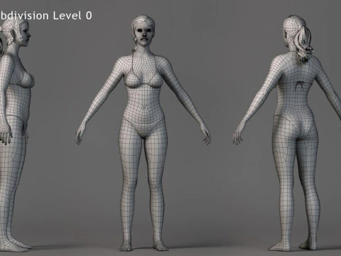 Base with outfit Rig 3D Model