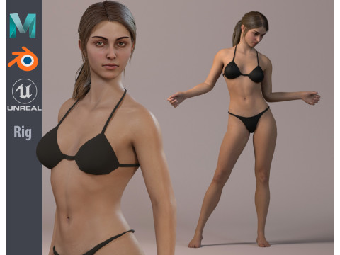 Female Base Model Full Rig 3D Модель
